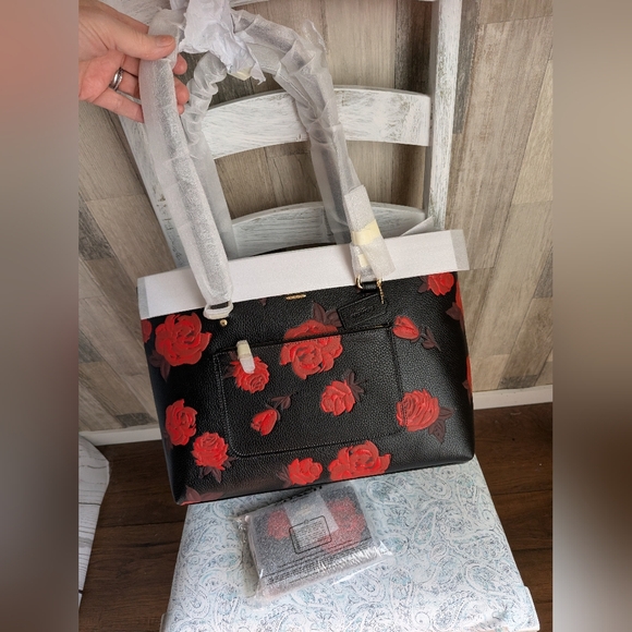 Coach Station Tote And Wallet Set NWT Rose Camo - Picture 3 of 16